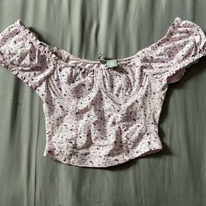 Sky and Sparrow off-the-shoulder floral top